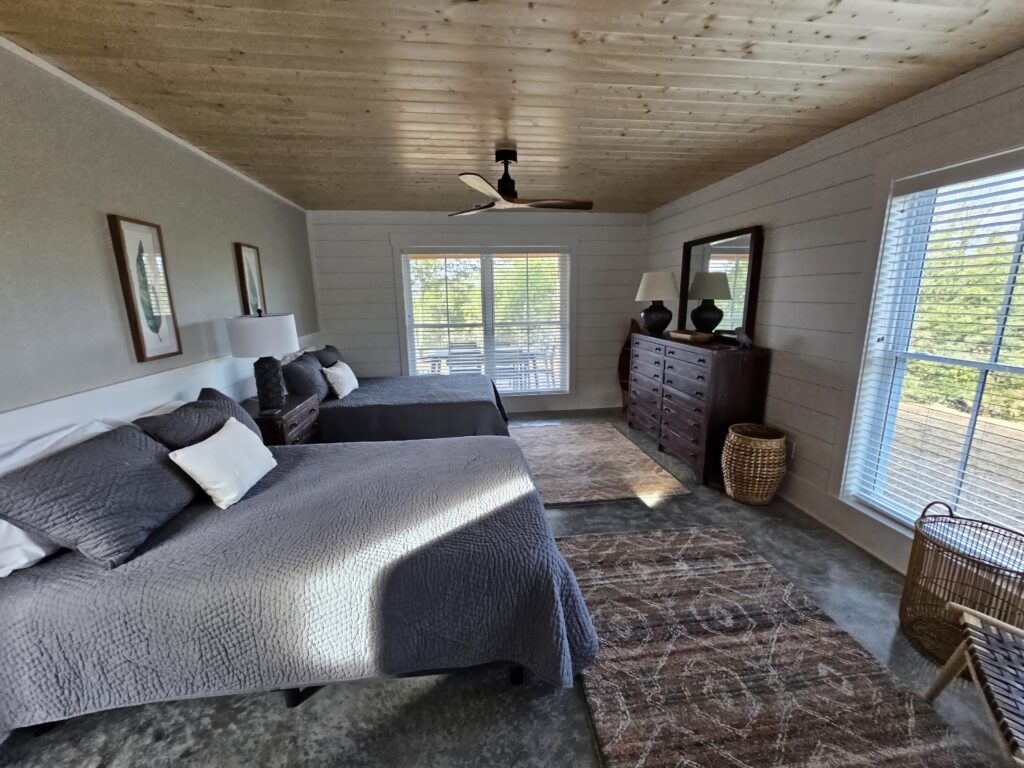 Cozy modern bedroom interior with natural light.