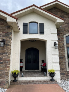 Front Entry, Stone and Stucco