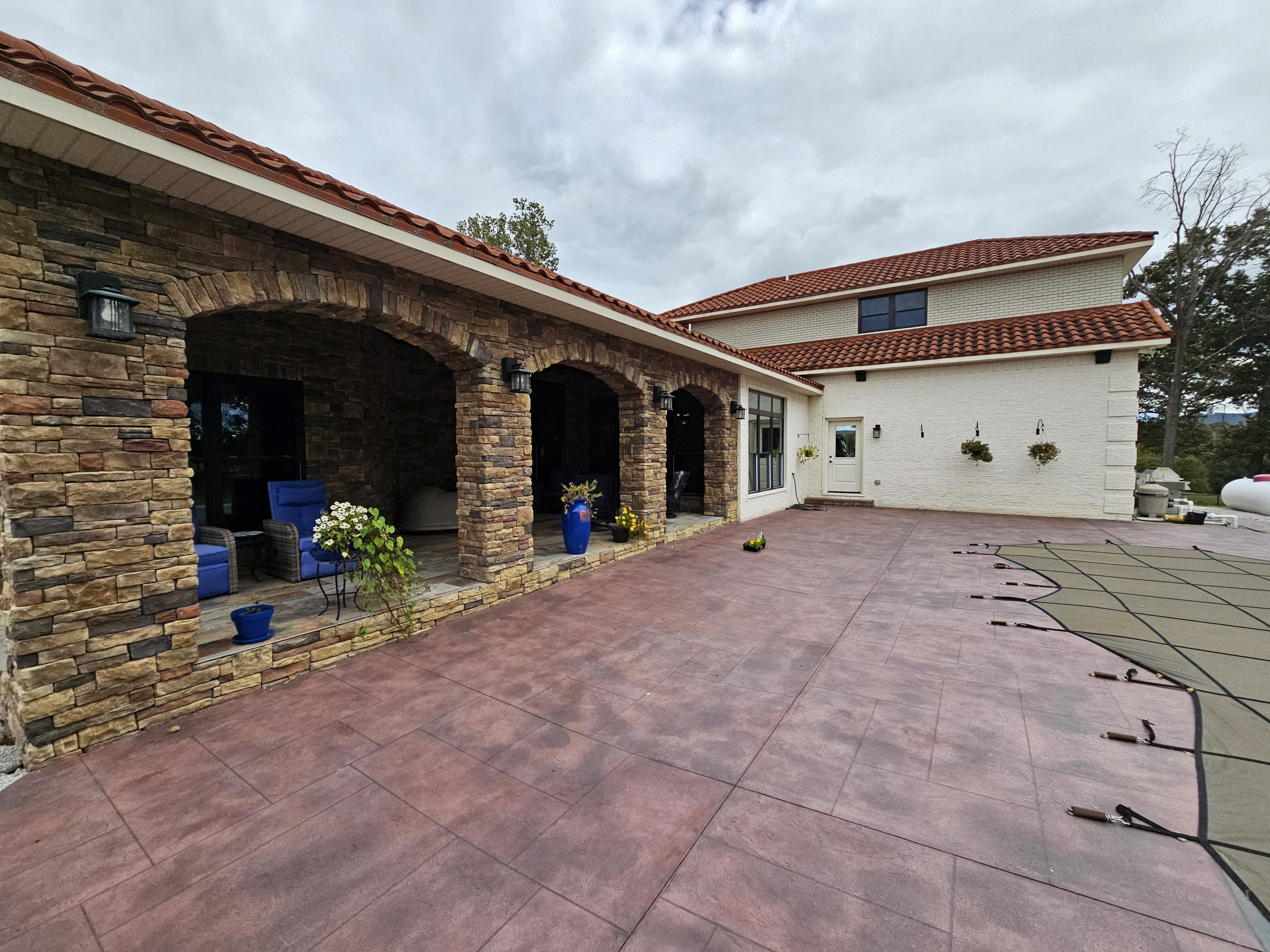 Stone-arched Back Porch